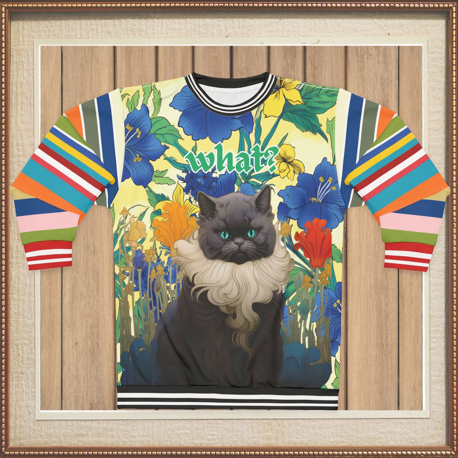 Cat Got Your Tongue Regatta Stripe Unisex Sweatshirt (Gold Label)