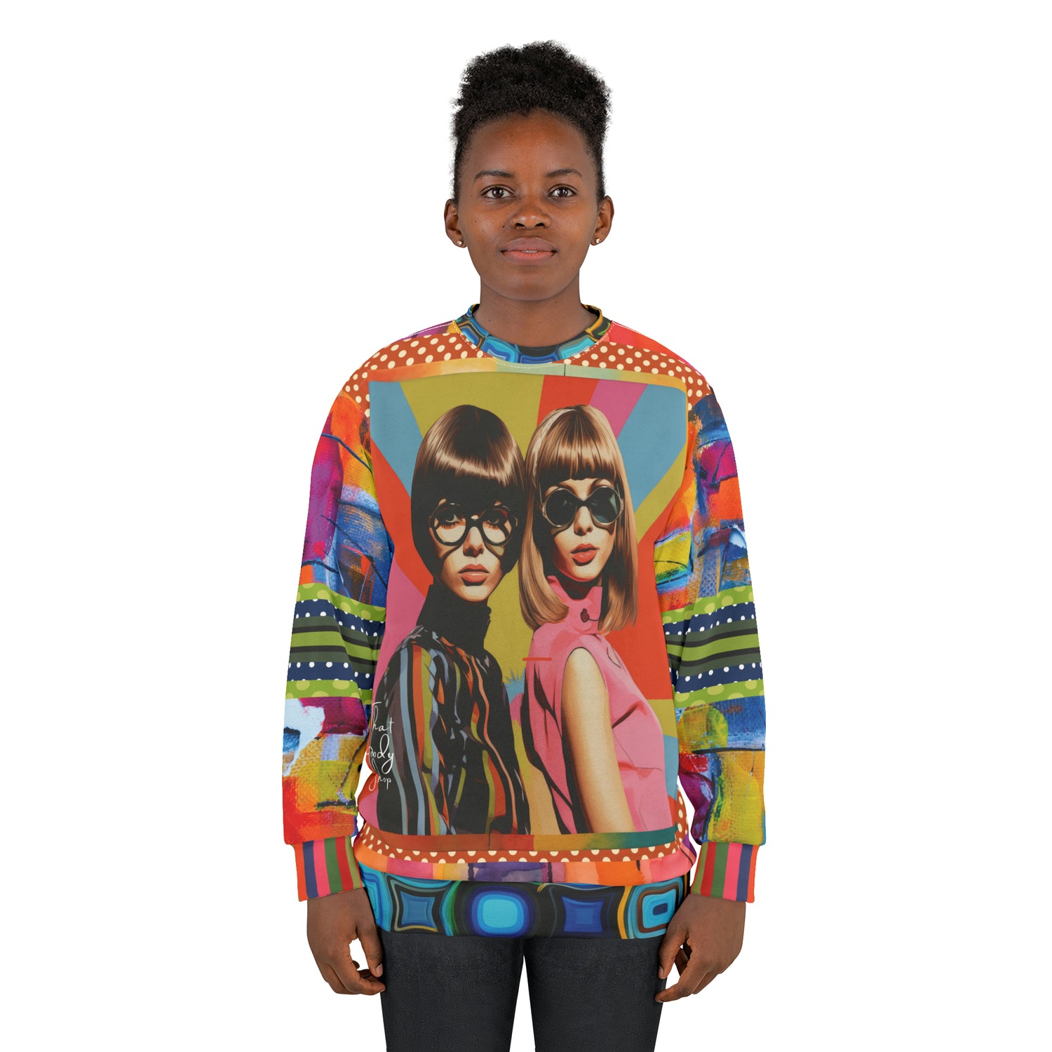 Beatnik Girls - Sudadera unisex con estampado abstracto Rainbow Flash Hippie