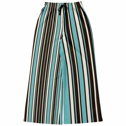 Turk and Caicos Ocean Stripe Eco-Poly Wide Leg Pants