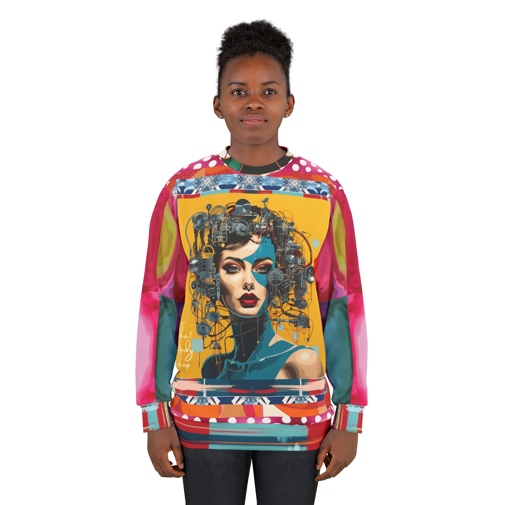 The Hybrid - Girl Machina in Yellow Unisex Sweatshirt (Gold Label)