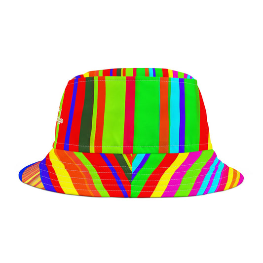 Stripes in Fluorescent Vibrant Striped Bucket Hat