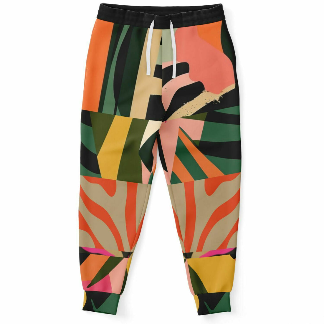 Girl in Meditation Bright Zebra Print Eco-Poly Unisex Joggers