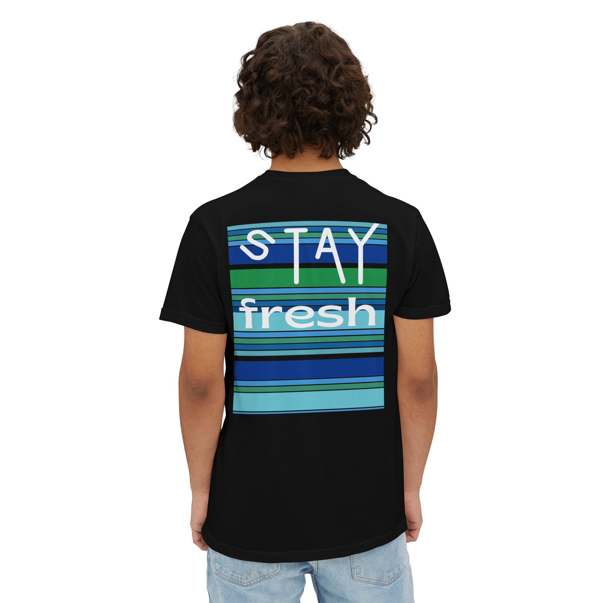 Stay Fresh Laguna Stripe Heavyweight Unisex Pocket T-Shirt