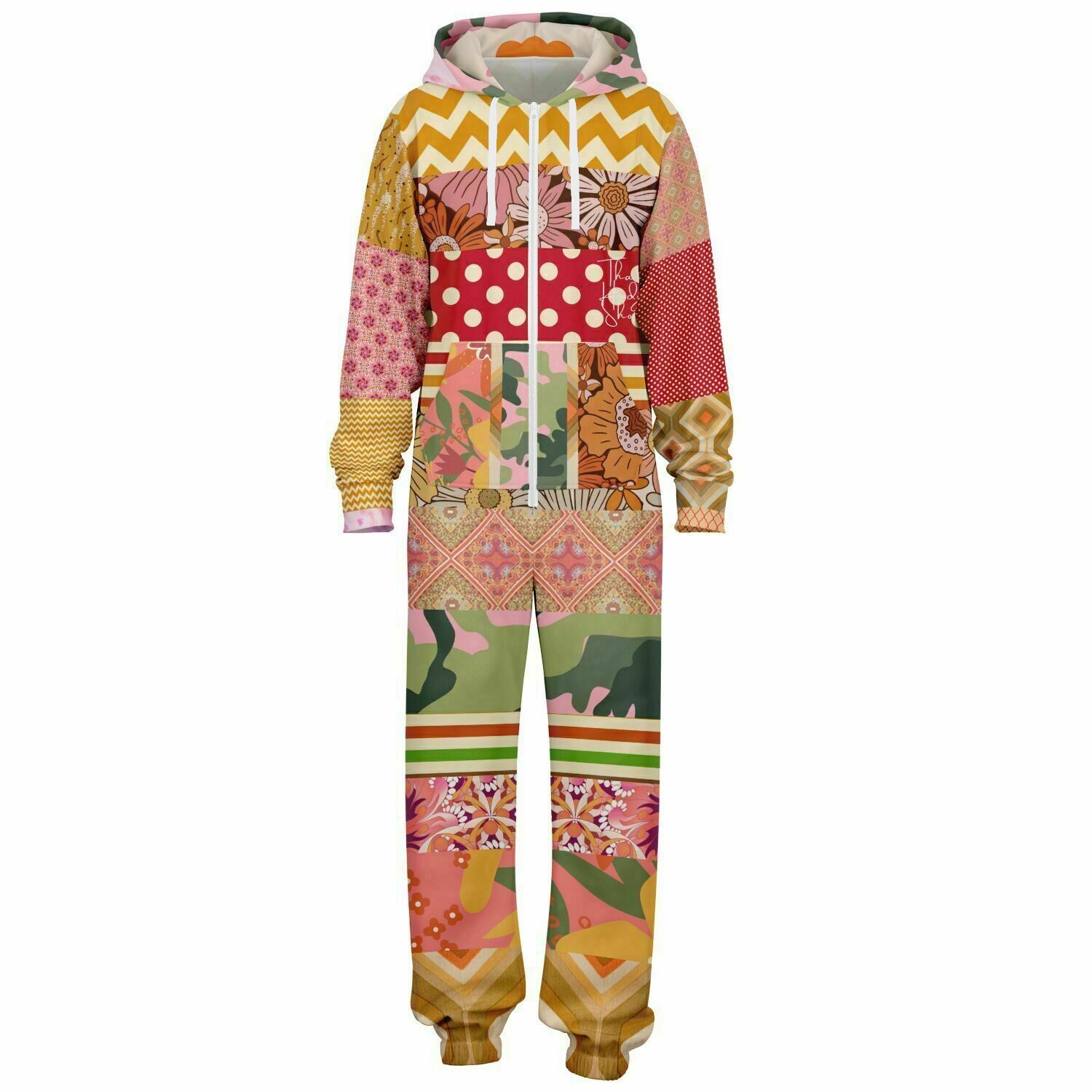 Mameluco polar unisex con patchwork floral de Yogananda