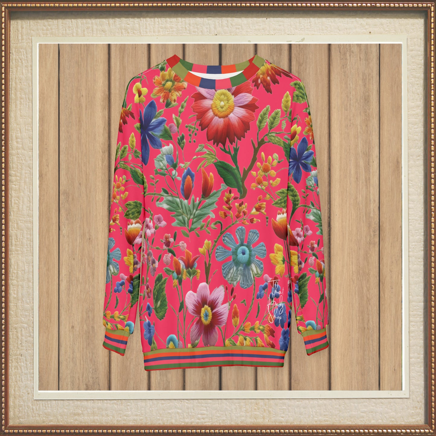 Petunia Pink Floral Print Unisex Sweatshirt