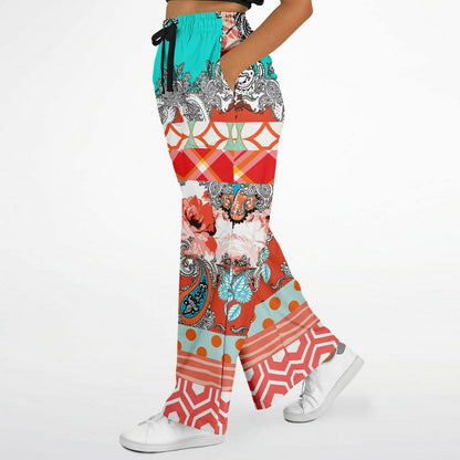 Coral Springs Hippie Patchwork Eco-Poly Wide Leg Pants