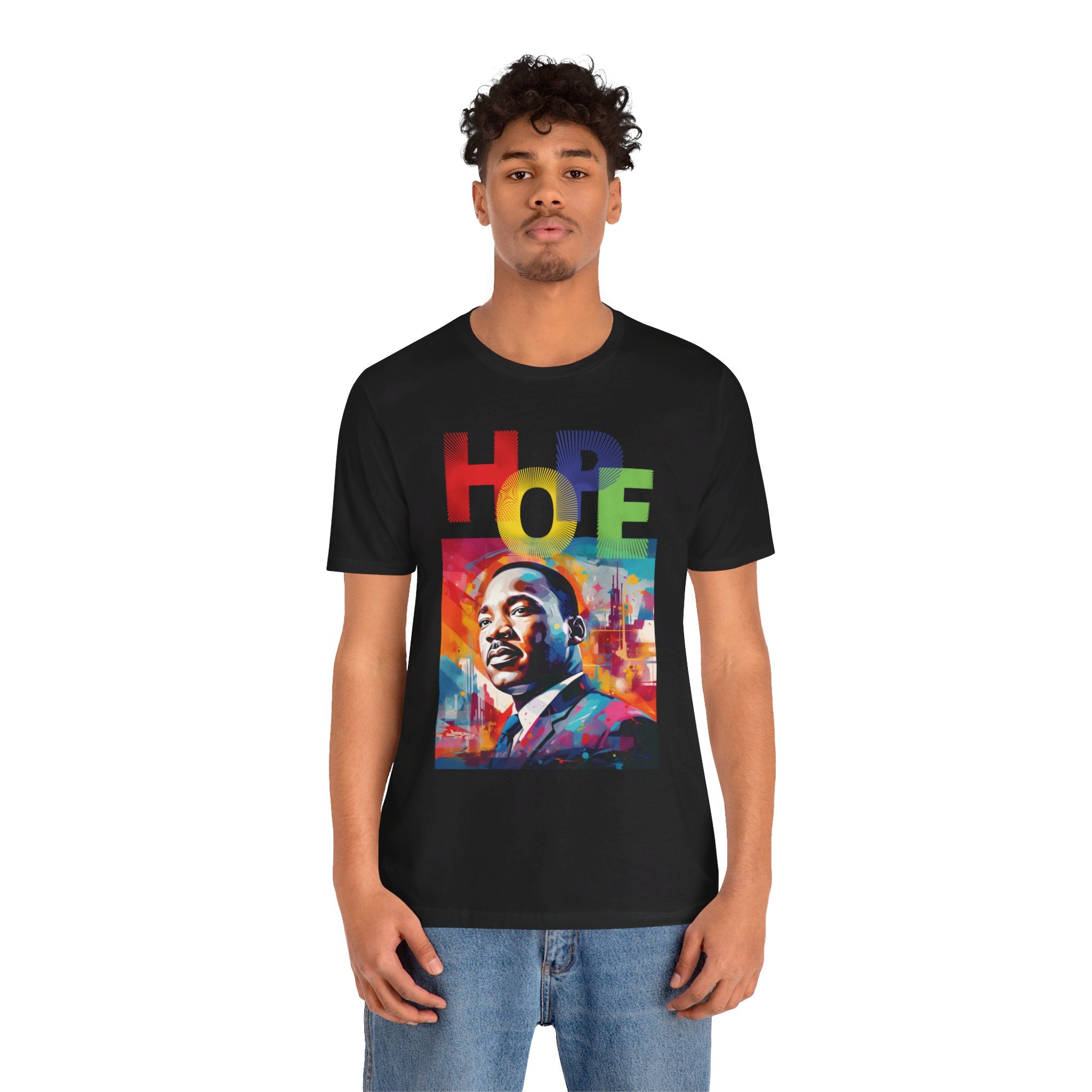 MLK Jr Hope Graffiti Art Unisex Short Sleeve Tee