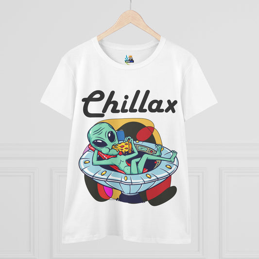Cotton Tee Women's Chillax and Chill Alien Style