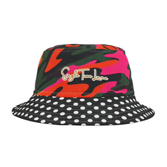 Just a Monday Dayglo Camouflage Polka Dot Vibrant Bucket Hat
