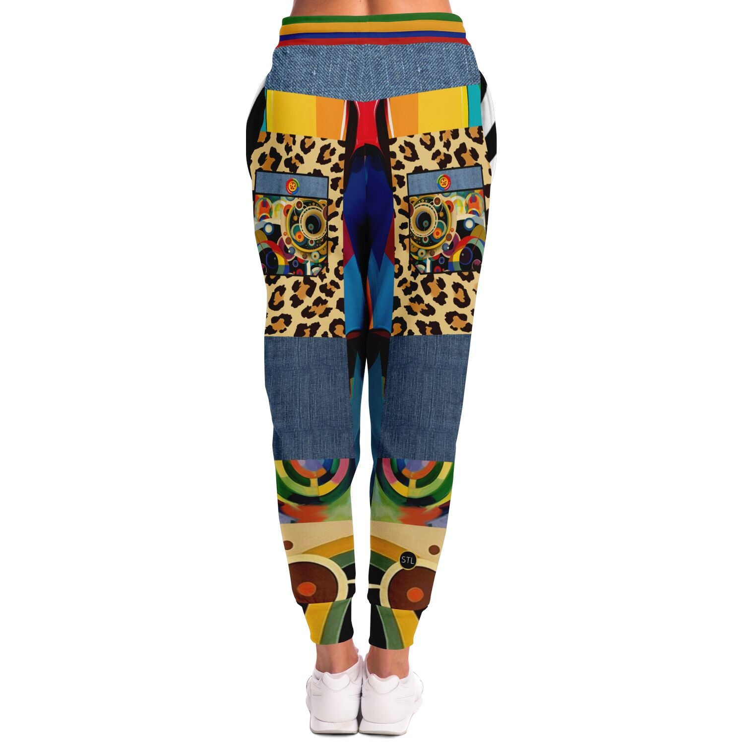 Afro-Queen Solace Denim Rainbow Eco-Poly Unisex Joggers