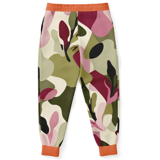 Pink Tulip Abstract Eco-Poly Camo Unisex Joggers