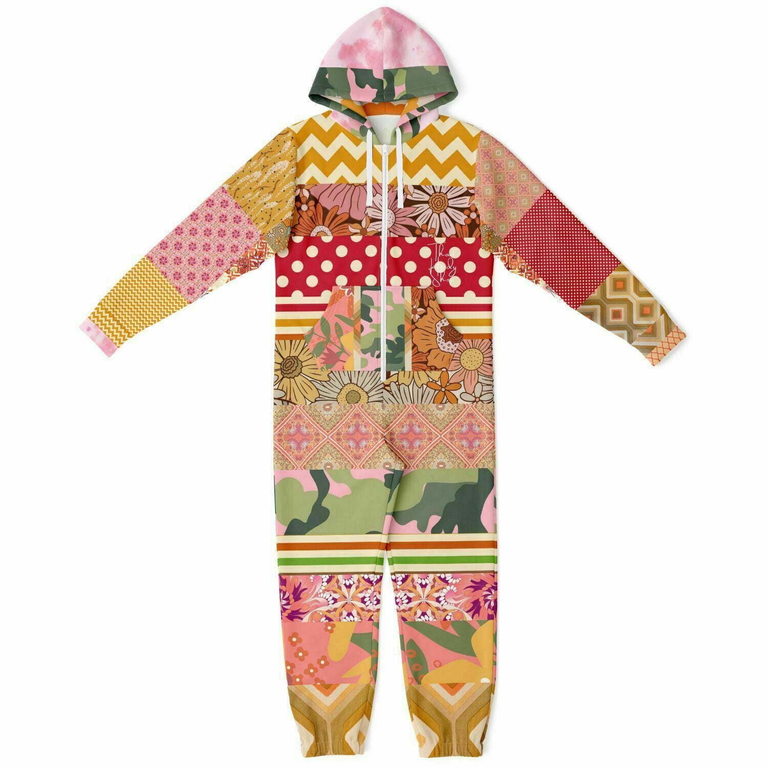 Mameluco polar unisex con patchwork floral de Yogananda