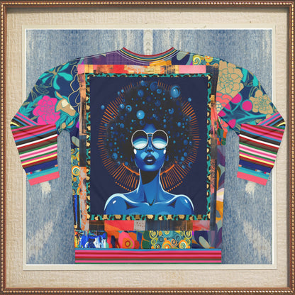 Blue Black Diva Queen Unisex Sweatshirt (Gold Label)