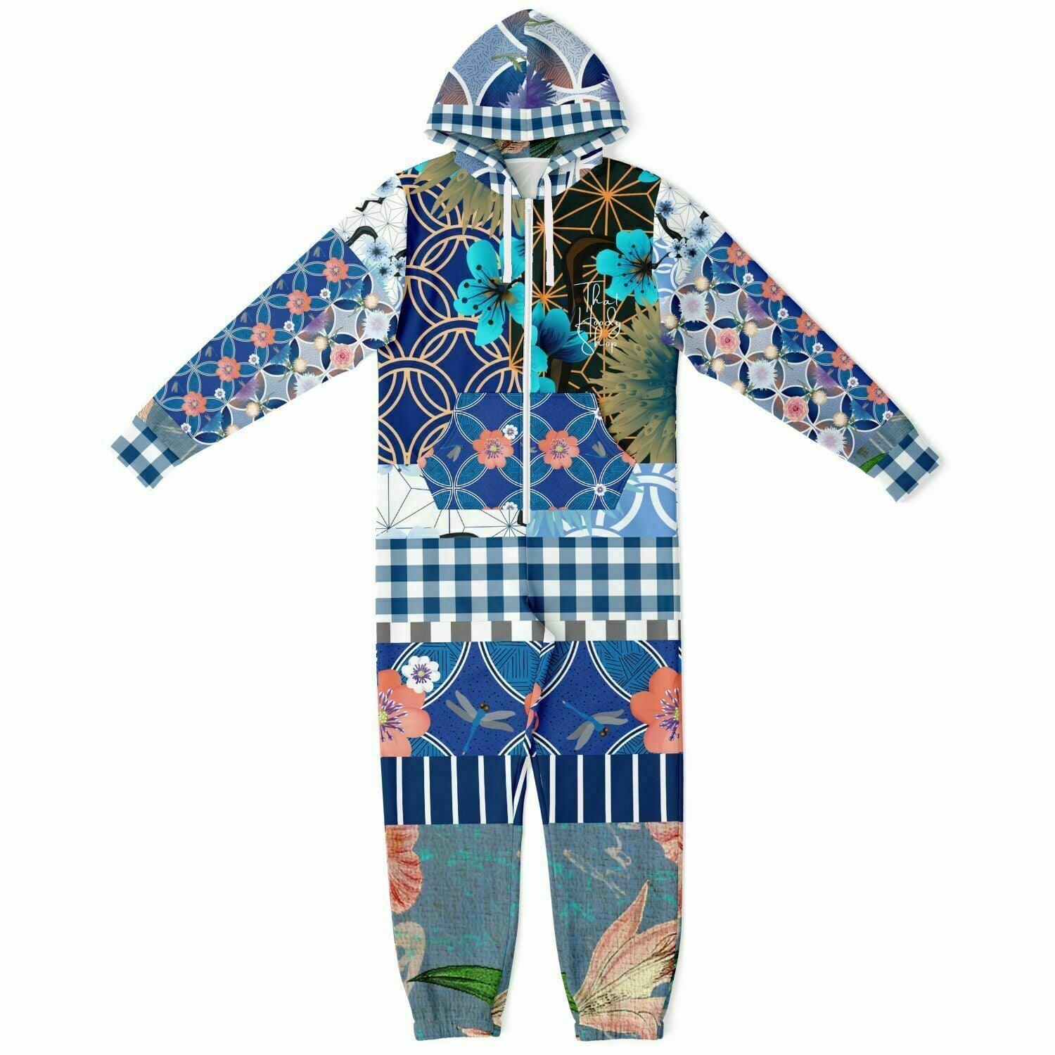 Pelele polar unisex con patchwork andaluz azul