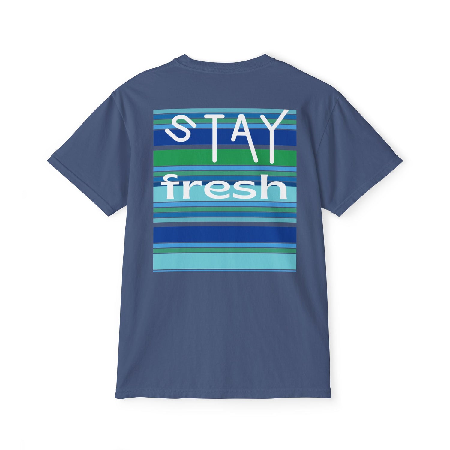 Stay Fresh Laguna Stripe Heavyweight Unisex Pocket T-Shirt