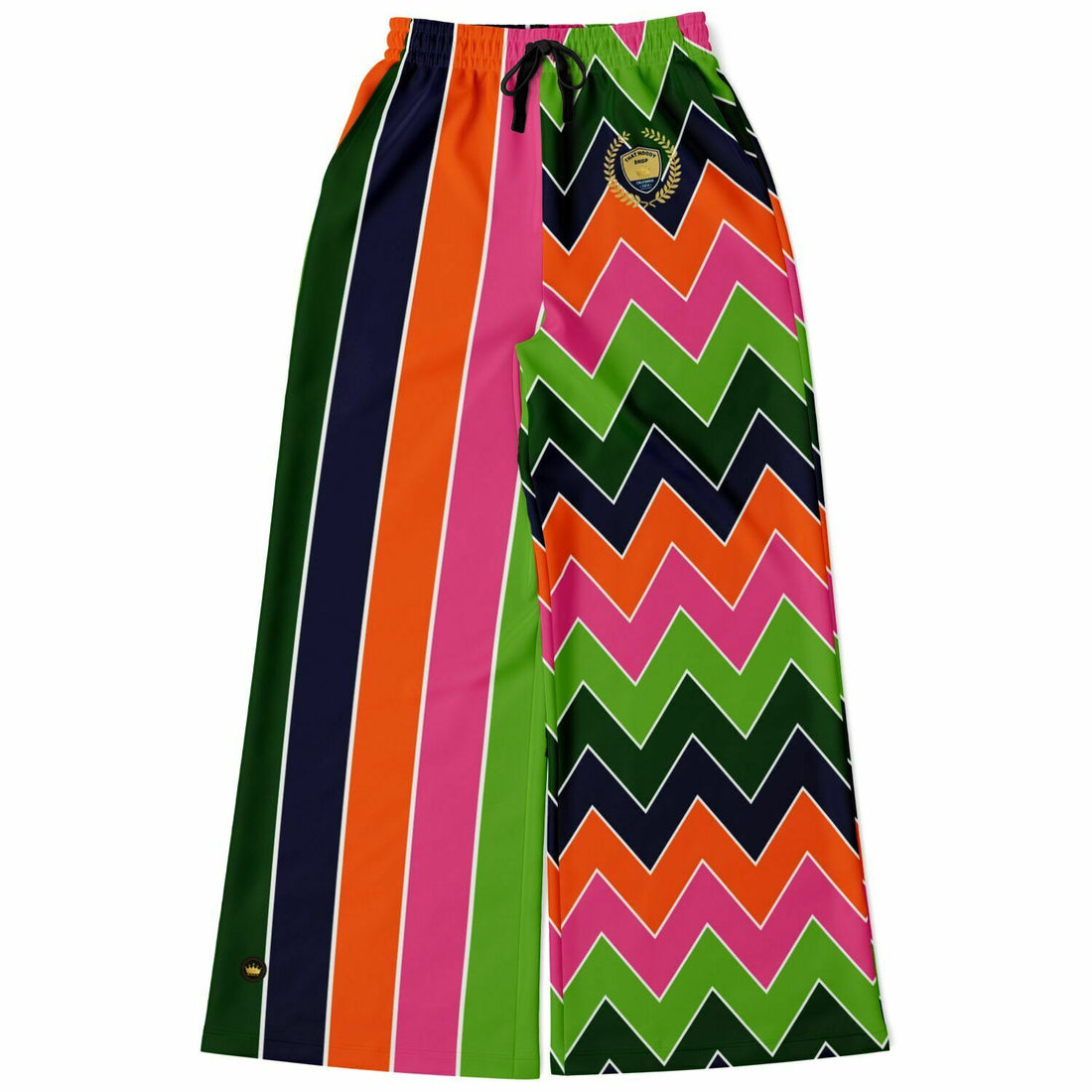 Mardi Gras Rugby Stripe Eco-Poly Wide Leg Pants