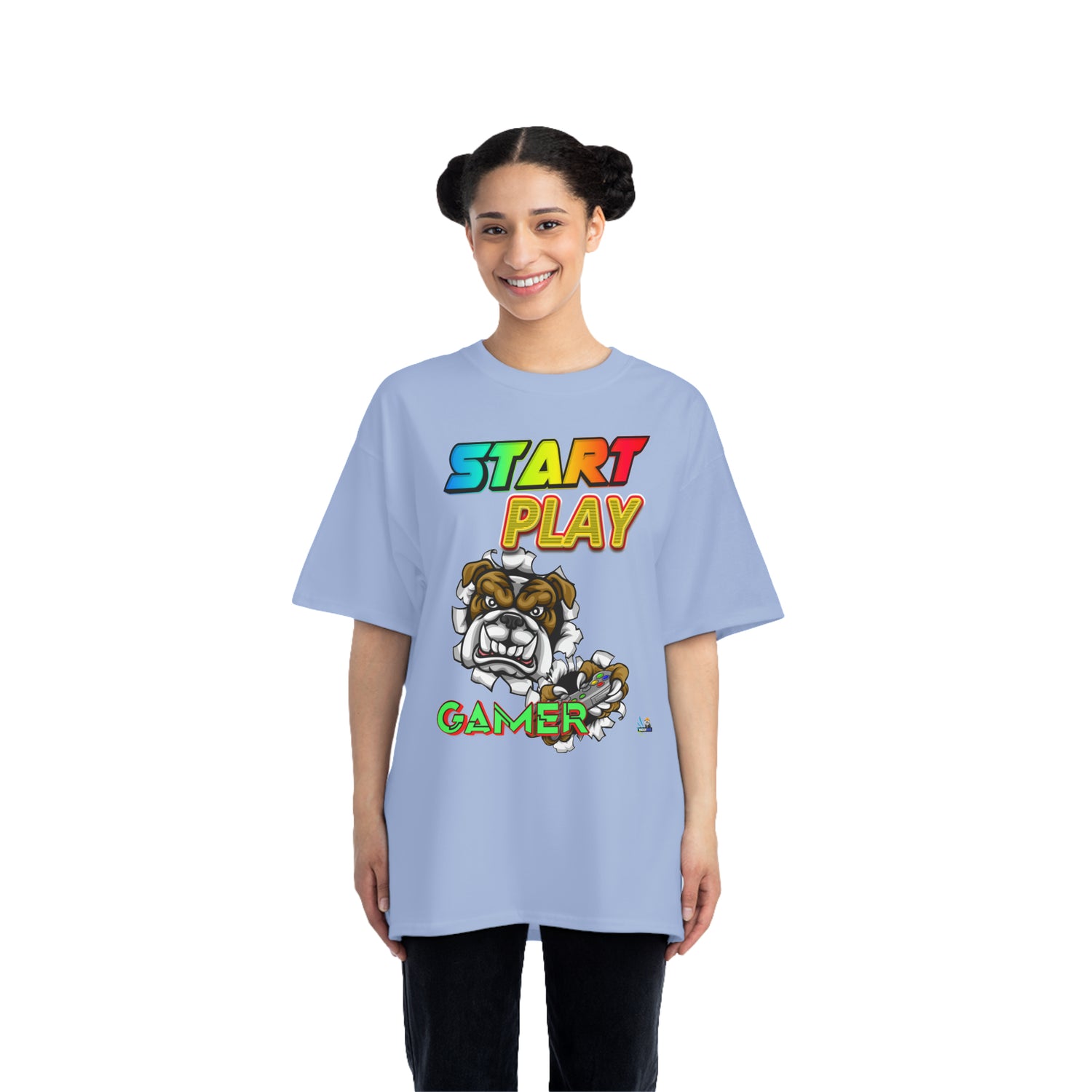 Camiseta para juegos unisex de peso pesado Start Play Bulldog Edition