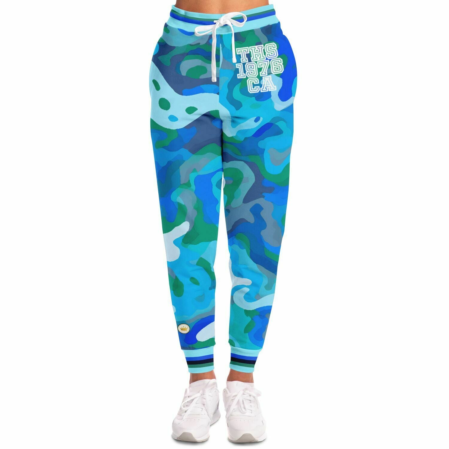 Motion of the Ocean Blue Camouflage 1976 Eco-Poly Unisex Joggers