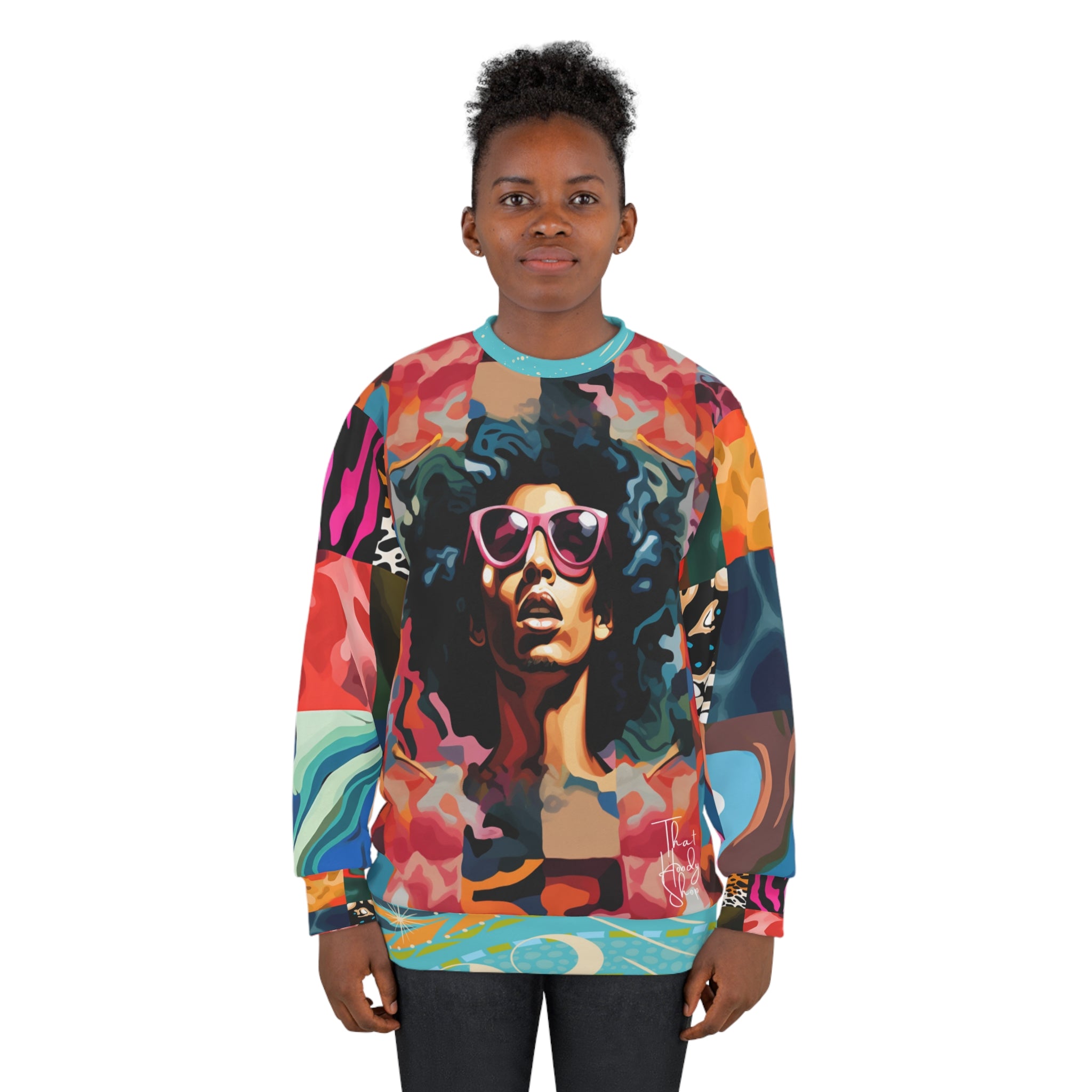 Black Jesus Pop Art Patchwork Unisex Sweatshirt