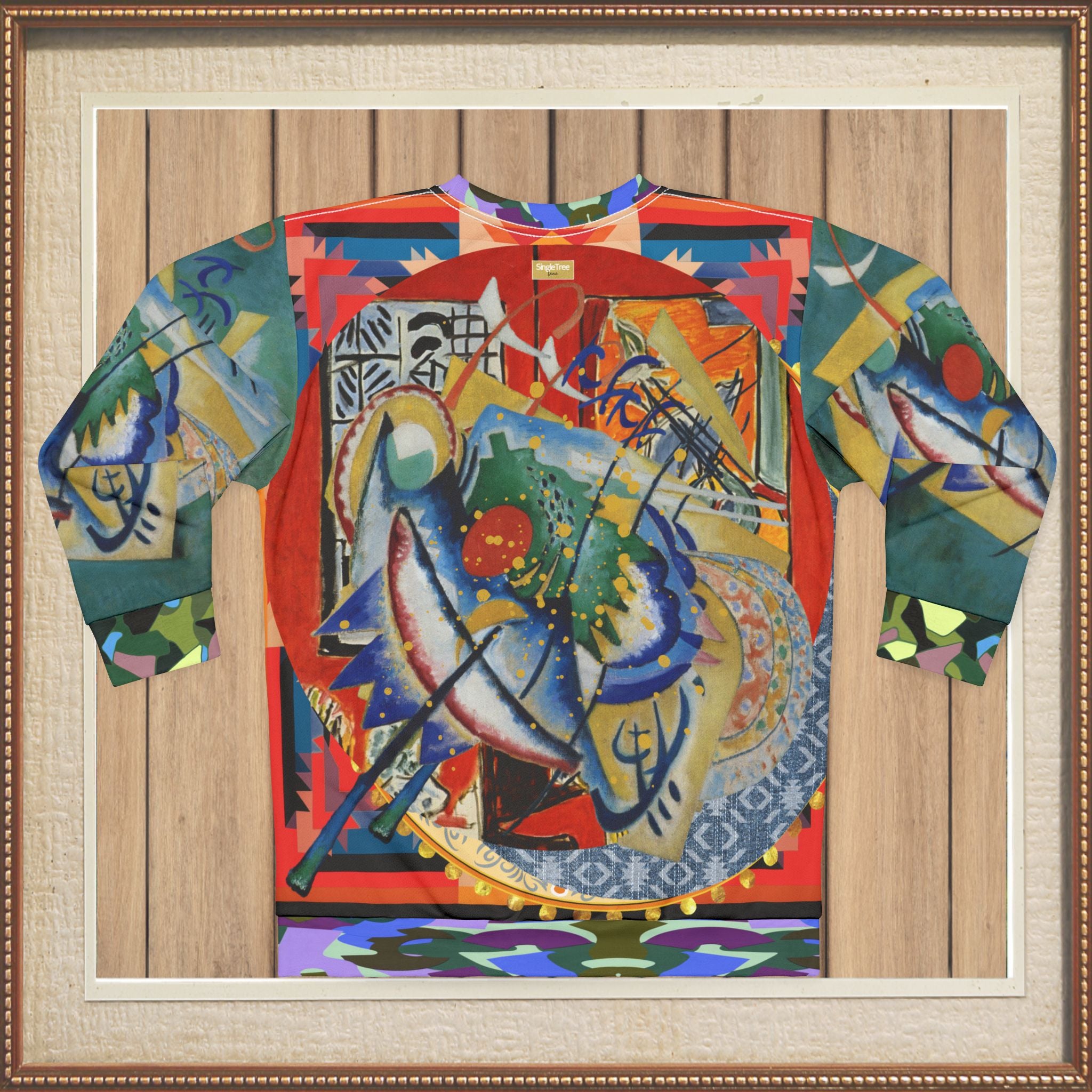 Red Oval on Gold and Denim Plate Unisex Sweatshirt (Gold Label)