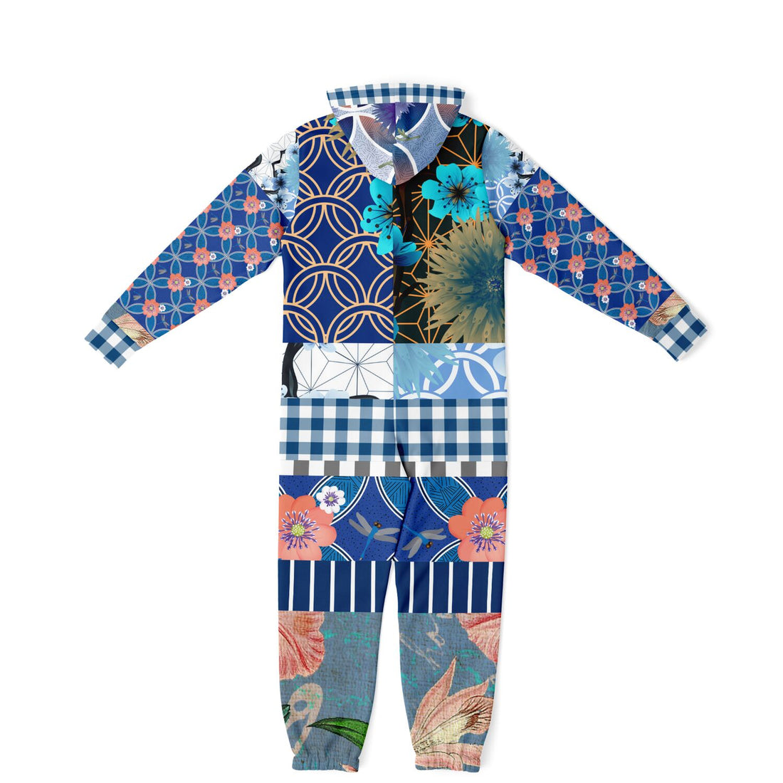 Pelele polar unisex con patchwork andaluz azul