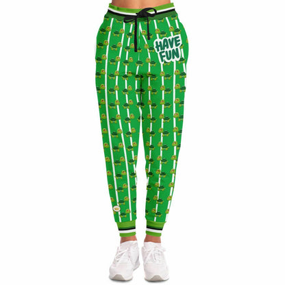 Pantalones deportivos unisex de poliéster ecológico con rayas de tortuga de Have Fun Green Acres 