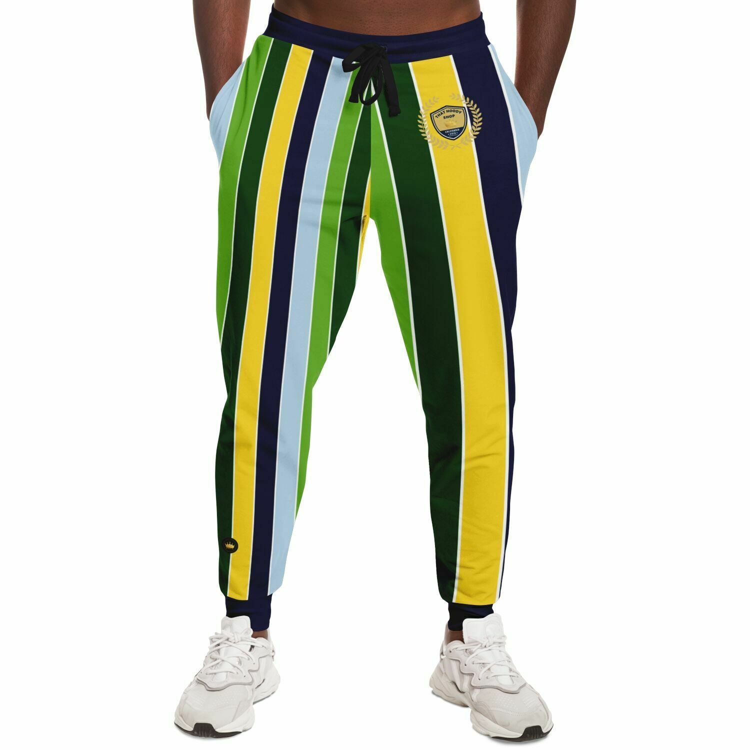 Joggers unisex de poliéster ecológico con rayas Collegiate Rugby de Blue Ivy 