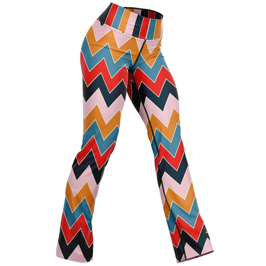 Leggings con corte tipo bota en chevron y rayas de rugby de Ruby Morrison 