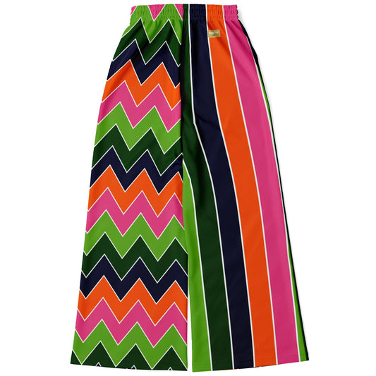 Mardi Gras Rugby Stripe Eco-Poly Wide Leg Pants