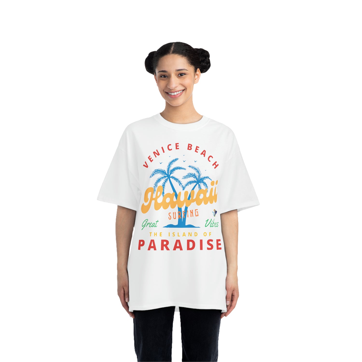 Waikiki Hawaii Surfing Unisex Heavyweight Tee