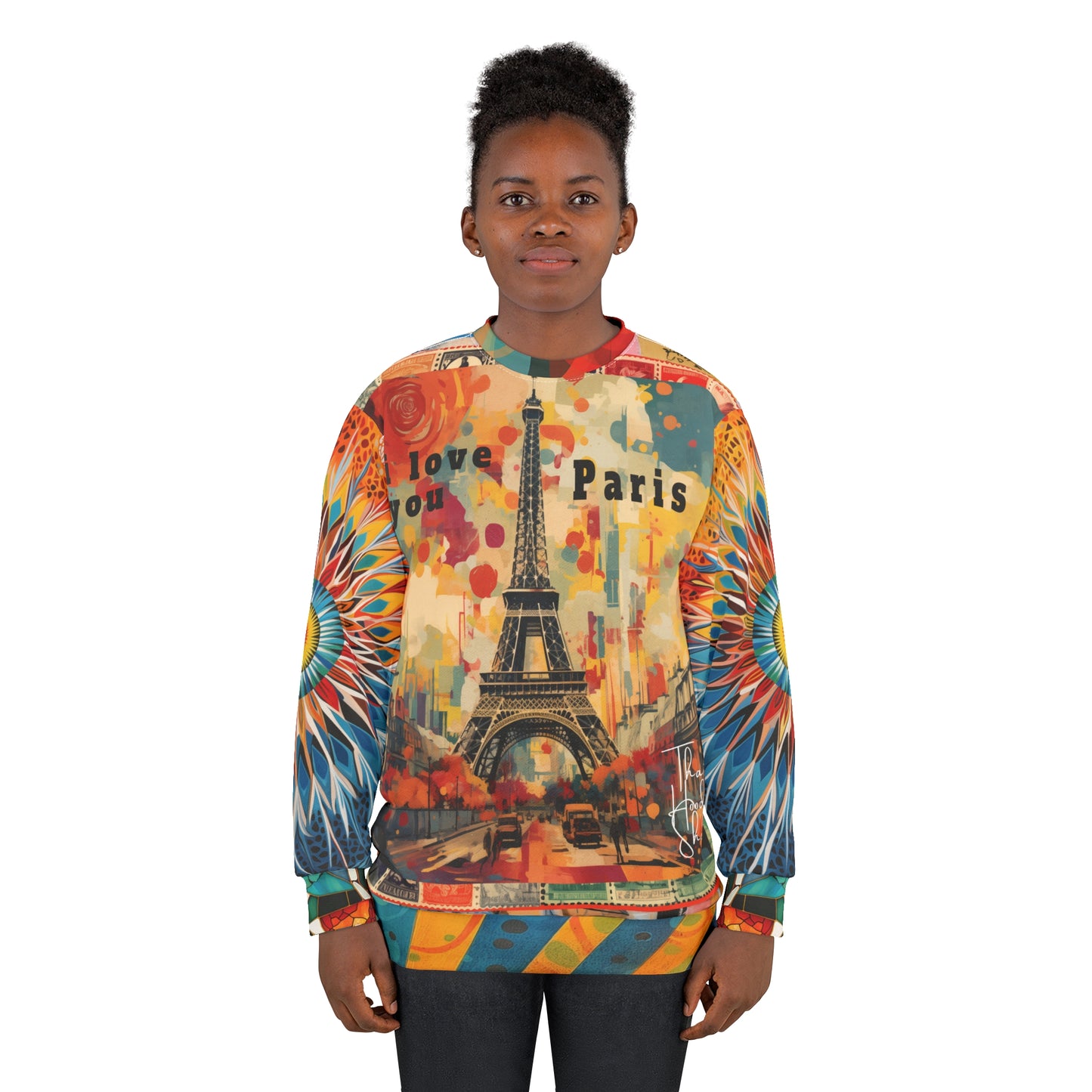 I Love You Paris Eiffel Tower Collage Unisex Sweatshirt