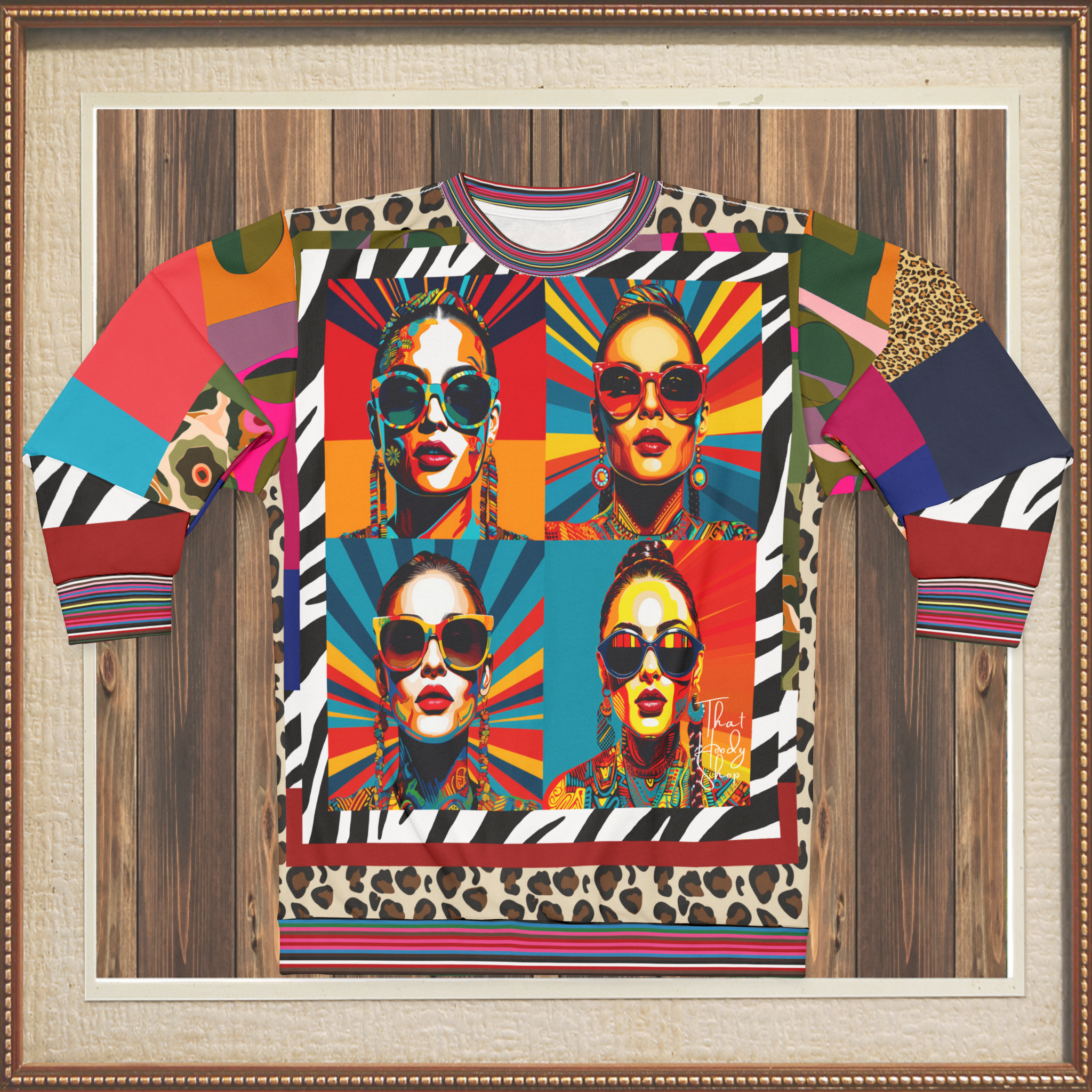 70s Rainbow Starburst Pop Star Colorblock Unisex Sweatshirt (Gold Label)