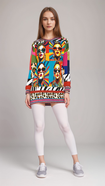 70s Rainbow Starburst Pop Star Colorblock Unisex Sweatshirt (Gold Label)