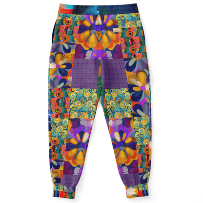 Blue Girl Trinidad Floral Patchwork Eco-Poly Unisex Joggers