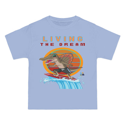 Camiseta pesada Living the Dream Dinosaur Surfer