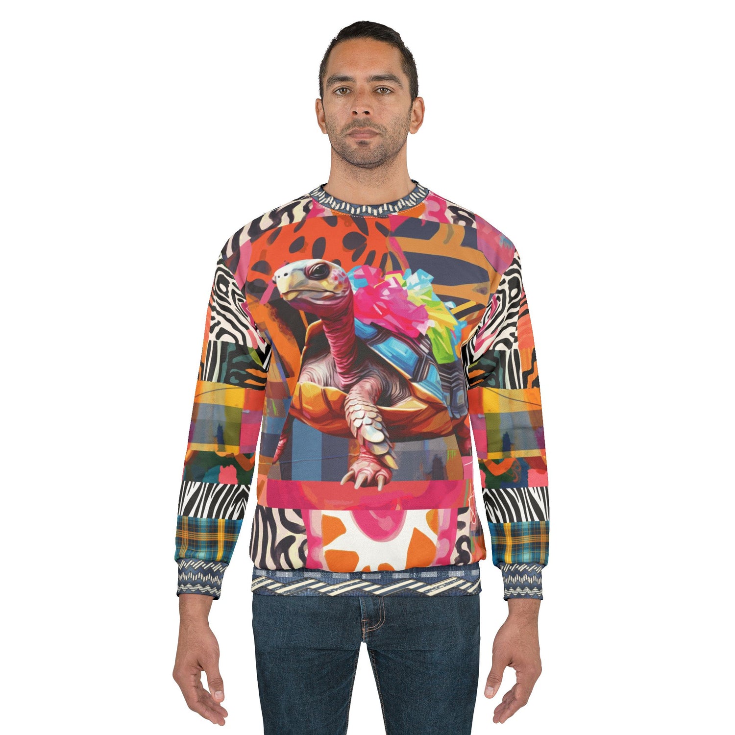 Tiptoe Through the Tulips Turtle Art Unisex Sweatshirt (Gold Label)