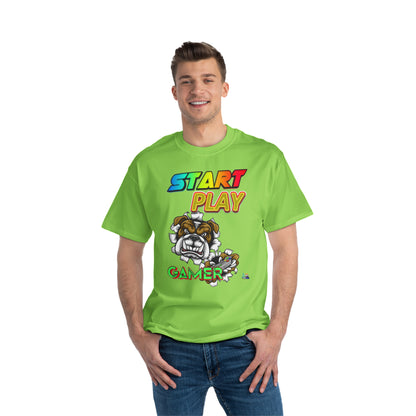 Camiseta para juegos unisex de peso pesado Start Play Bulldog Edition