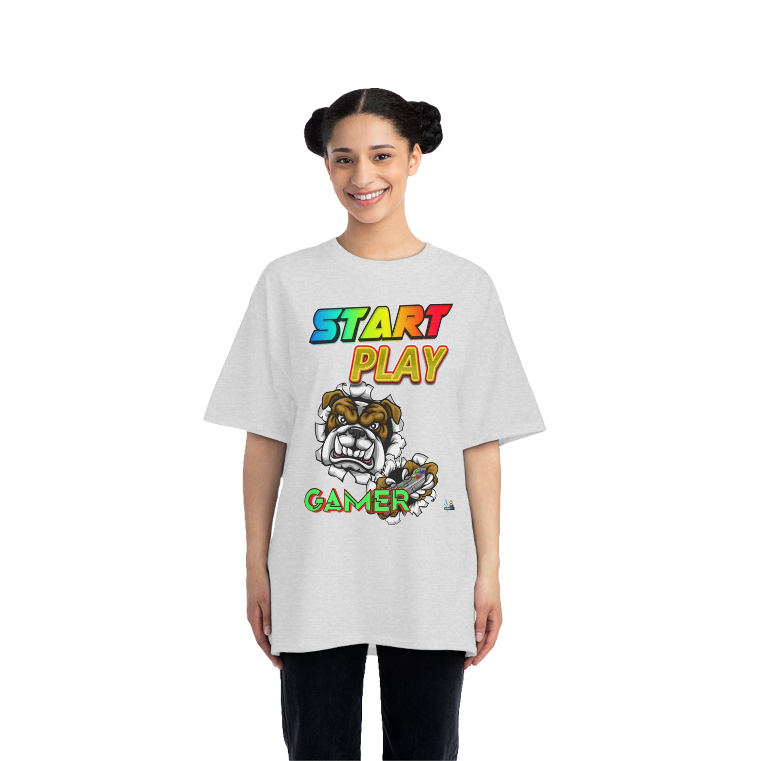 Camiseta para juegos unisex de peso pesado Start Play Bulldog Edition