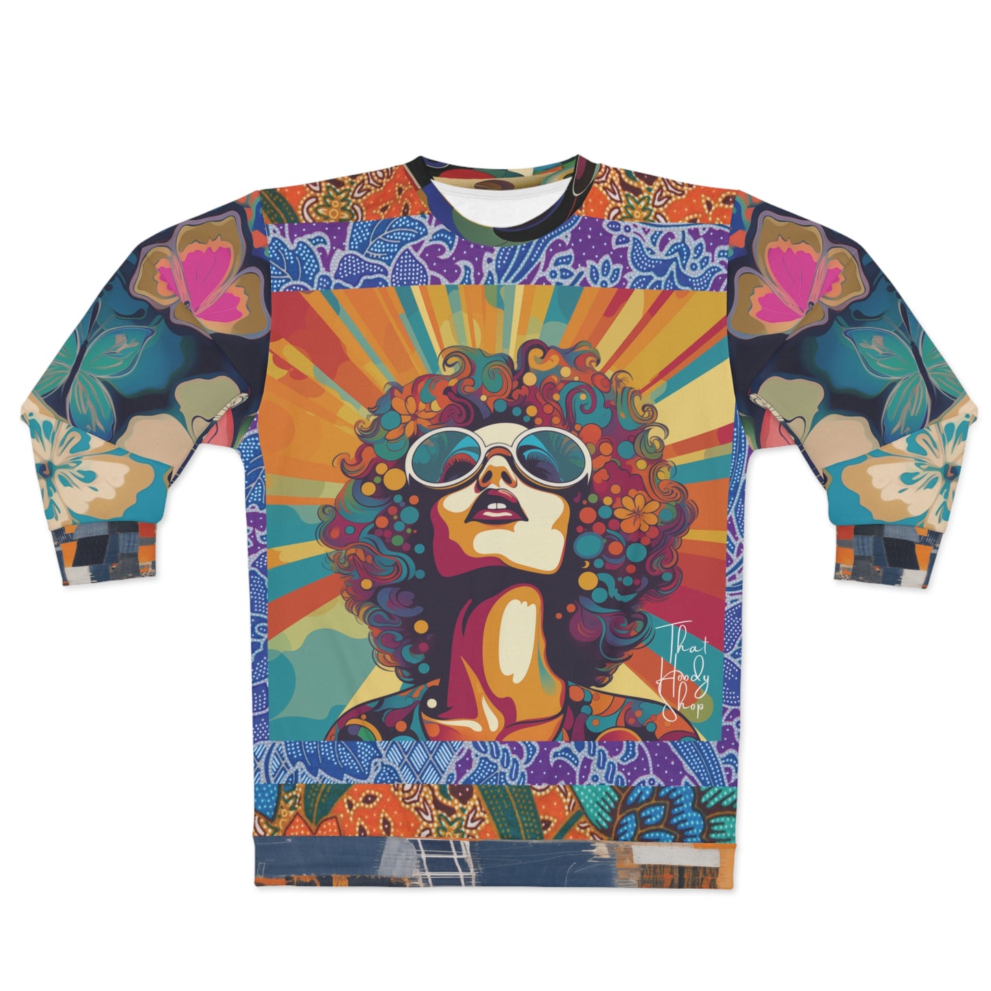 Black Revolutionist Woman Hippie Print Unisex Sweatshirt