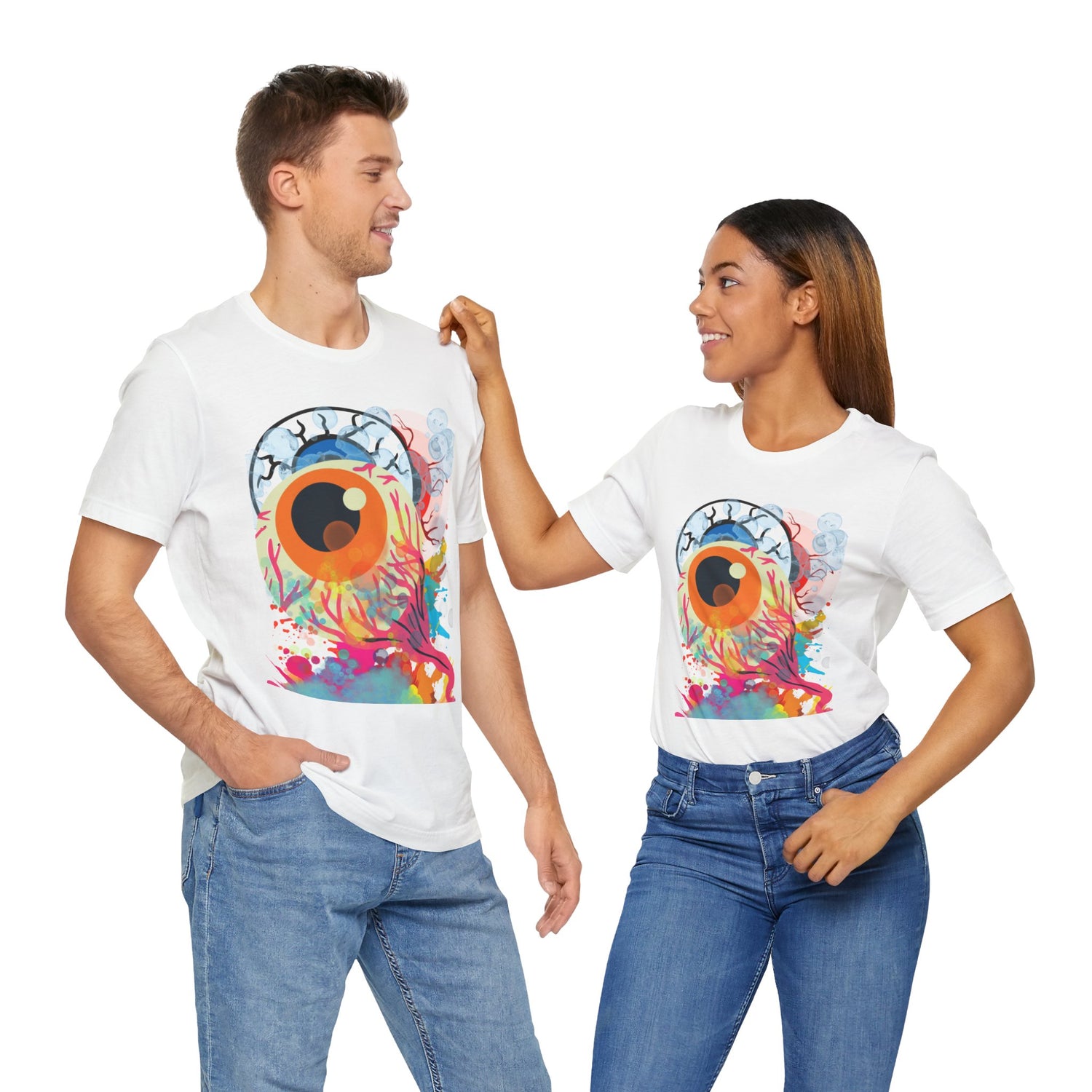 Eyes in Abstract Unisex Short Sleeve Tee