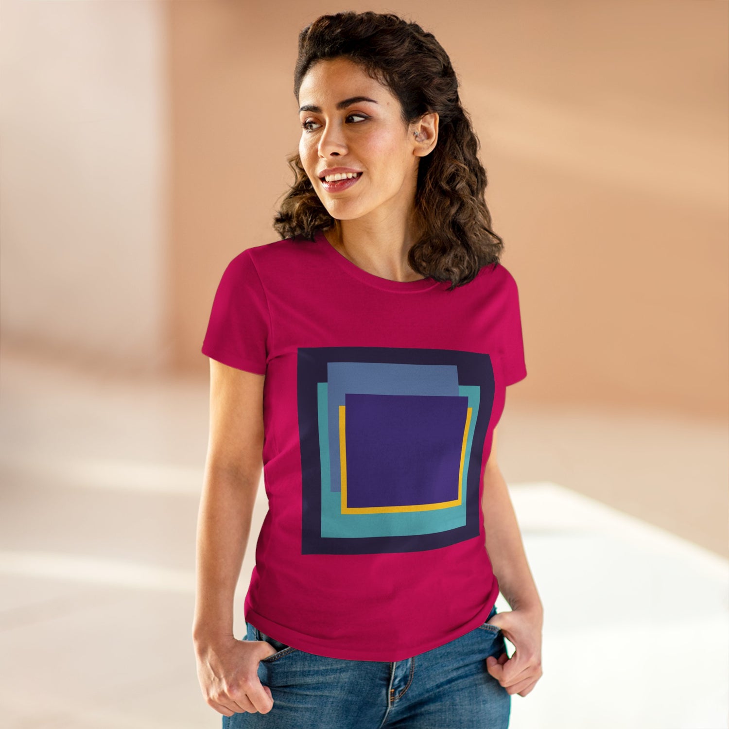 My Life in Purple Squares Cubed Contemporary Art Design Women&