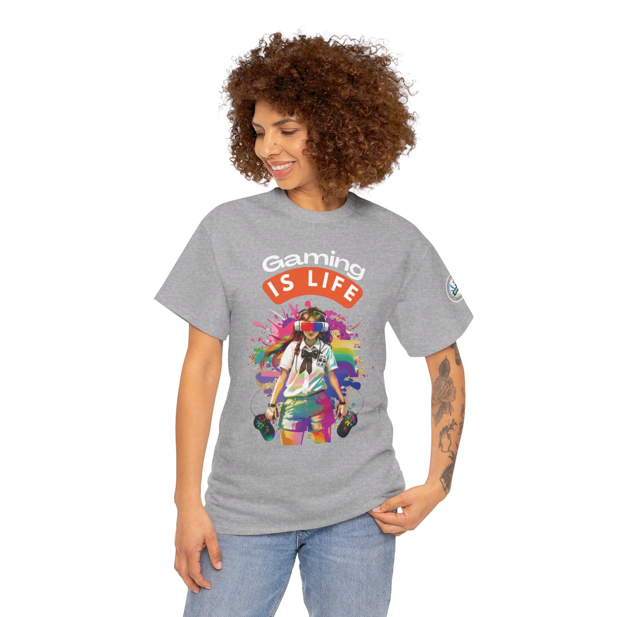 Gaming is Life - Girl Gamer Unisex Heavy Cotton Tee