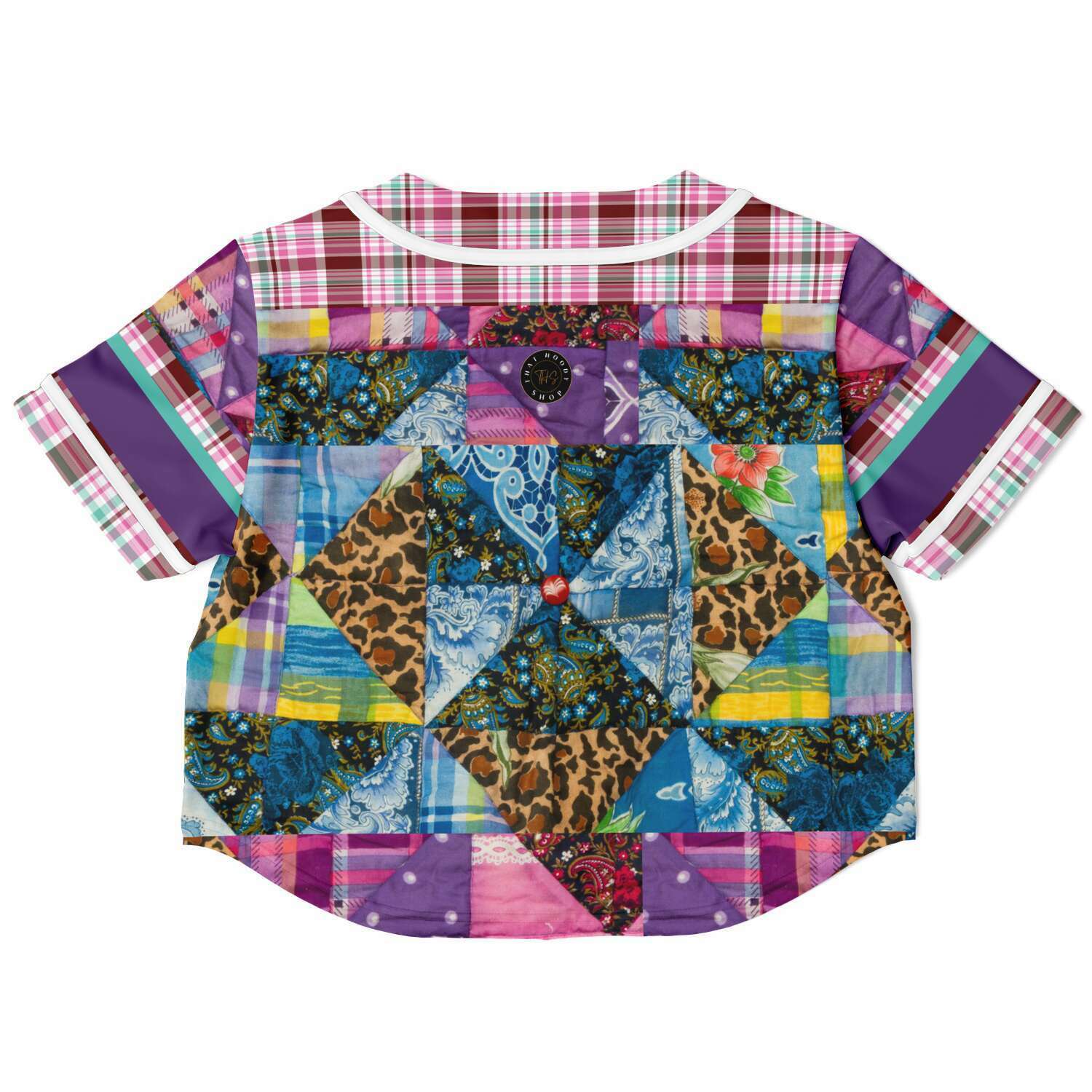 Gypsy Queen Purple Patchwork Eco-Poly Cropped Jersey