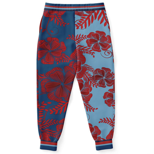 Haleiwa Hawaiian Blue Floral Eco-Poly Unisex Joggers