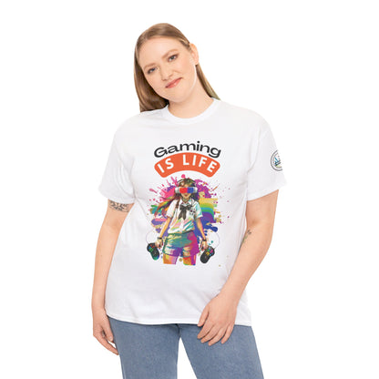 Gaming is Life - Girl Gamer Unisex Heavy Cotton Tee