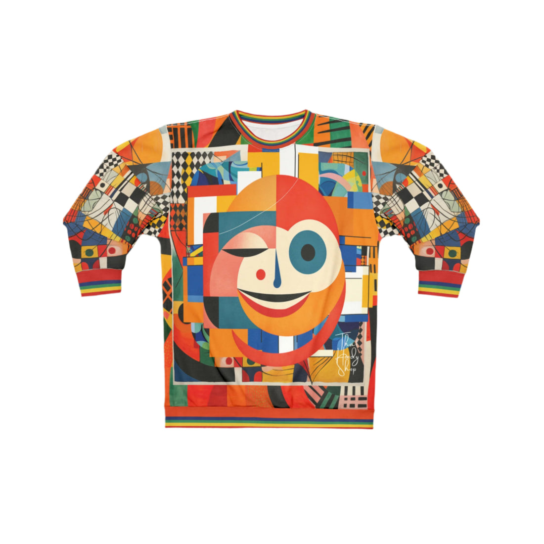 Happy Face Happy Day Abstract Block Art Sudadera unisex