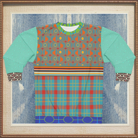 70s Retro Mixed Up Plaid Unisex Sweatshirt (Gold Label)