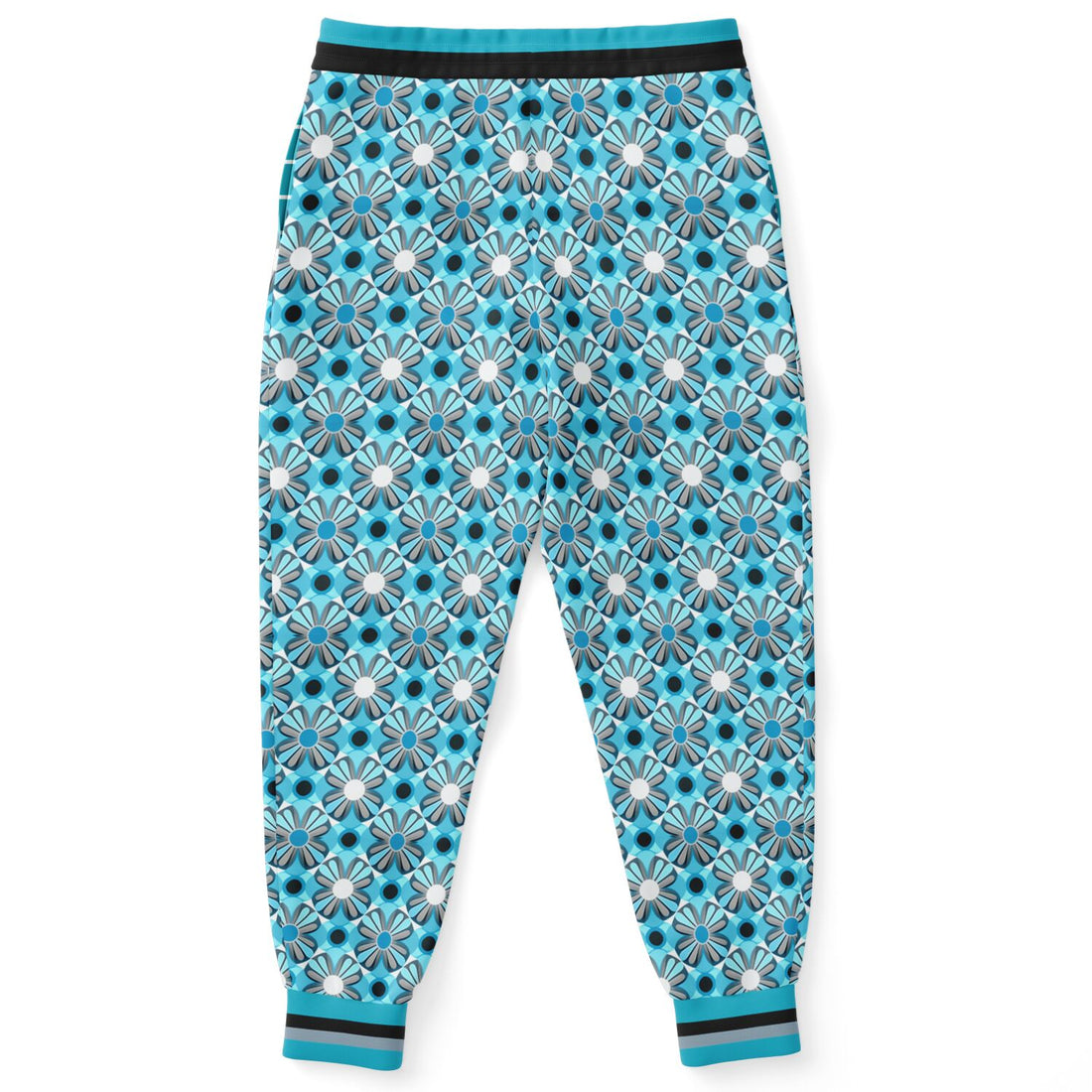 Blue Daisy Hippie Stripe Eco-Poly Unisex Joggers