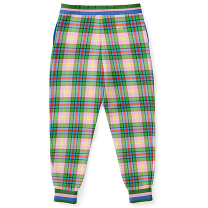 Joggers unisex THS 76 Pink Collegiate Tartan Plaid Eco-Poly 