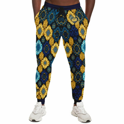 Joggers unisex de poliéster ecológico con patchwork barroco Rear Admiral 